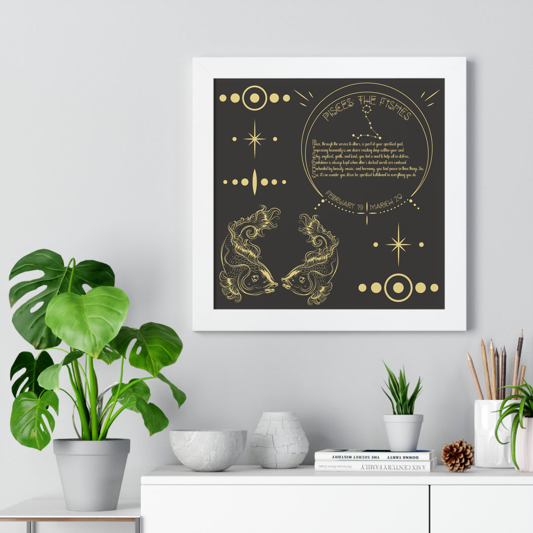 Written in the Stars Framed Acrostic Poem Print - Pisces