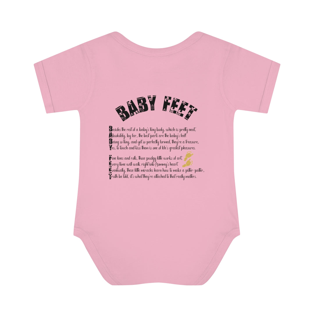 Baby Steps "Baby Feet" Acrostic Poem Bodysuit - Glitter Footprints