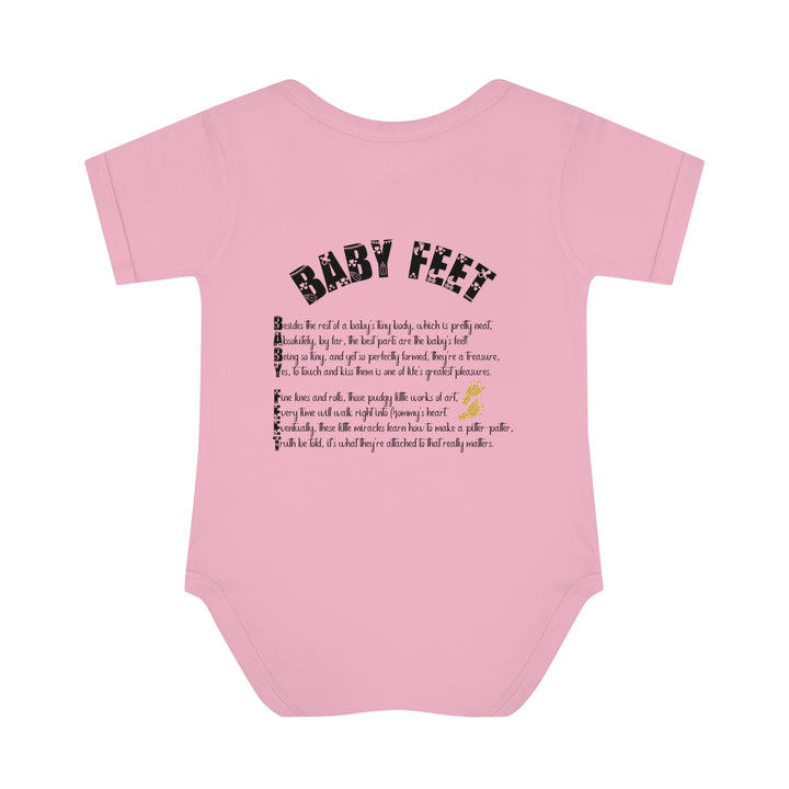 Baby Steps "Baby Feet" Acrostic Poem Bodysuit - Glitter Footprints