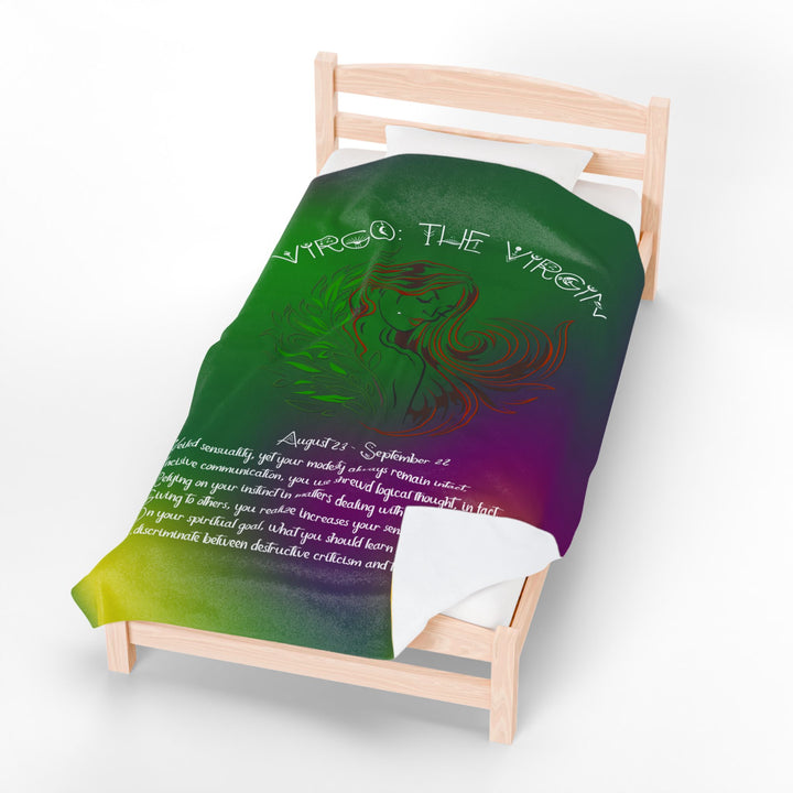 Virgo Acrostic Poem Velveteen Plush Blanket - Colored