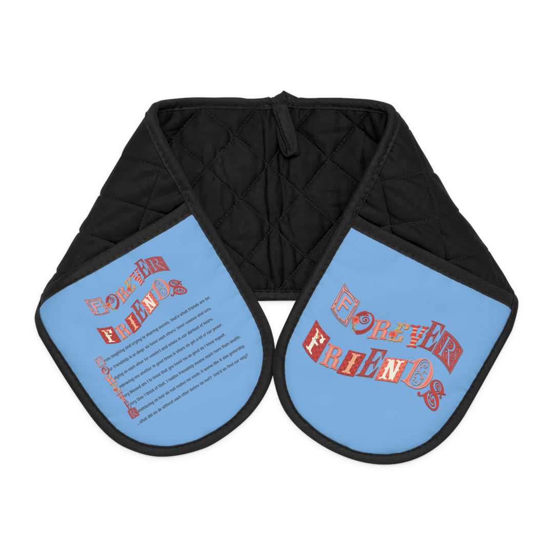 Forever Friends Acrostic Poem Oven Mitts - Blue