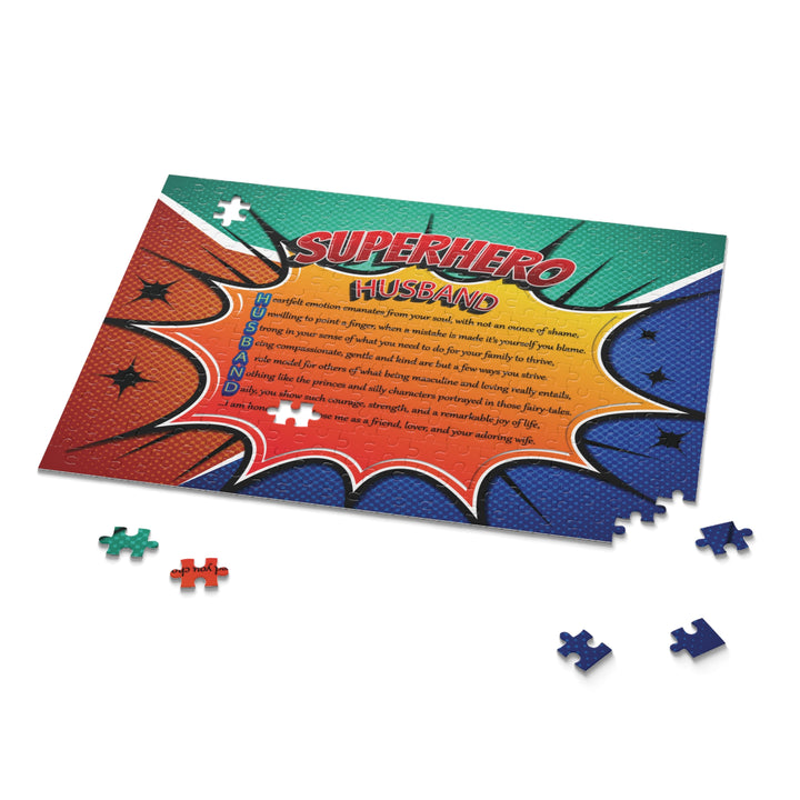 Husband Acrostic Poem Puzzle - Superhero Comic Design
