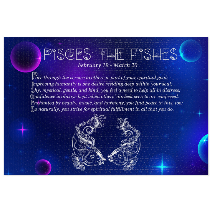 Pisces Acrostic Poem Puzzle - Tin Box
