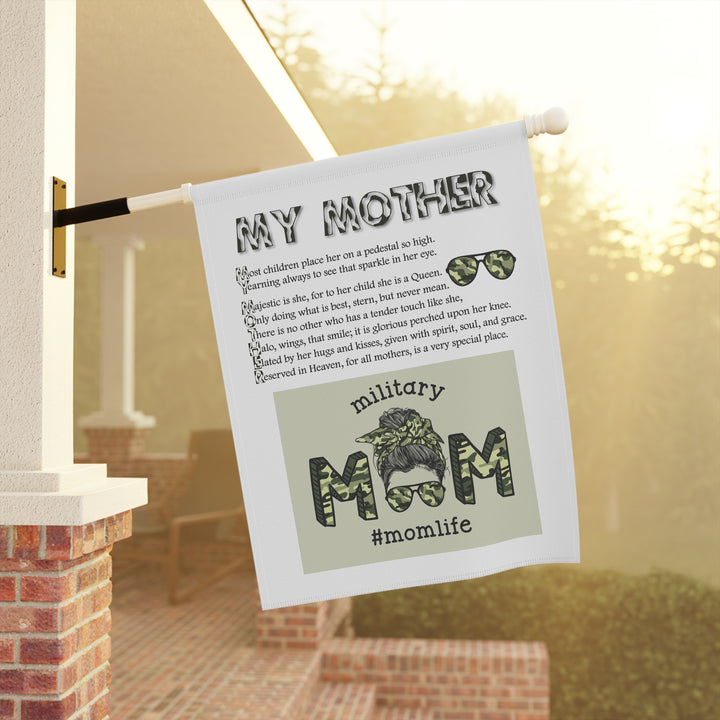 FIX GRAPHIC My Mother Acrostic Poem outdoor/Garden Banner - Camo
