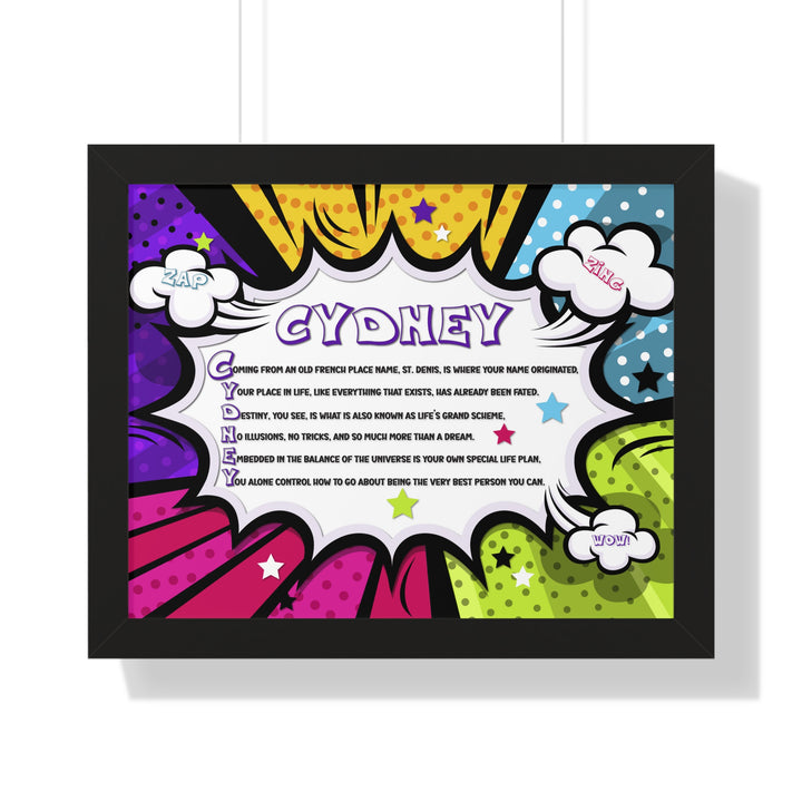 Namesakes Framed Acrostic Name Poem - Burst Comic-style