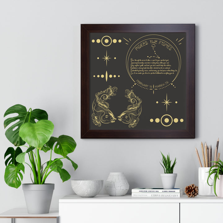 Written in the Stars Framed Acrostic Poem Print - Pisces