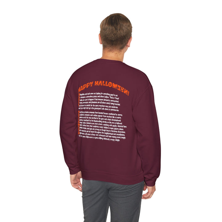 Happy Halloween Acrostic Poem Sweatshirt - "Rock On" Hand and Zombies