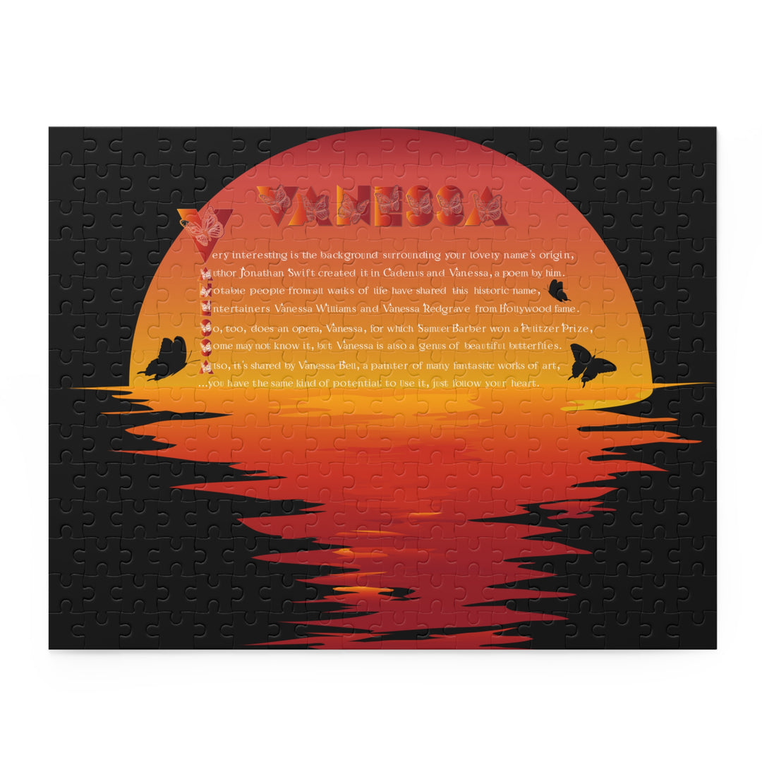 Namesakes Personalized Acrostic Name Puzzle - Sunset and Butterflies