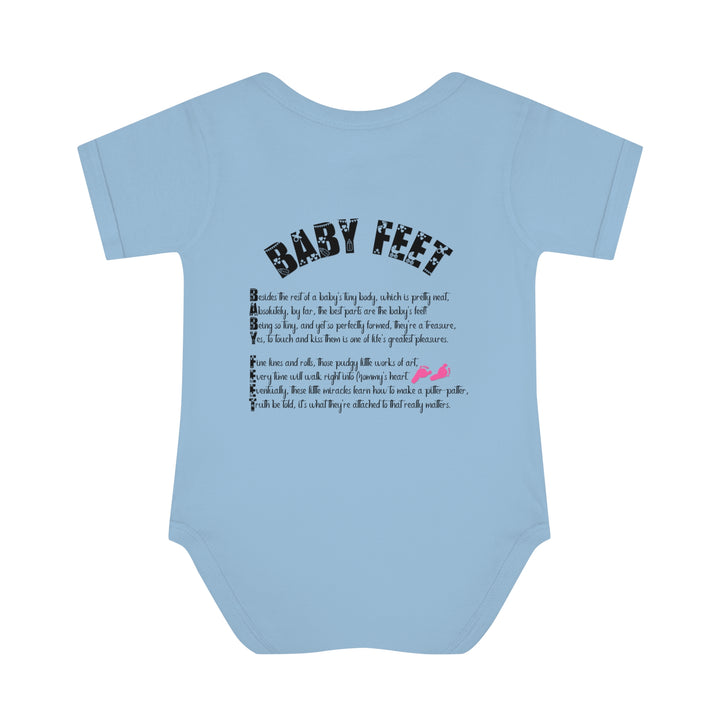 Baby Steps "Baby Feet" Acrostic Poem Bodysuit - Pink Footprints
