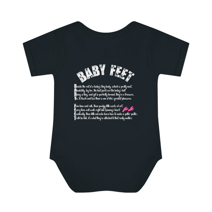 Baby Steps "Baby Feet" Acrostic Poem Bodysuit - Pink Footprints
