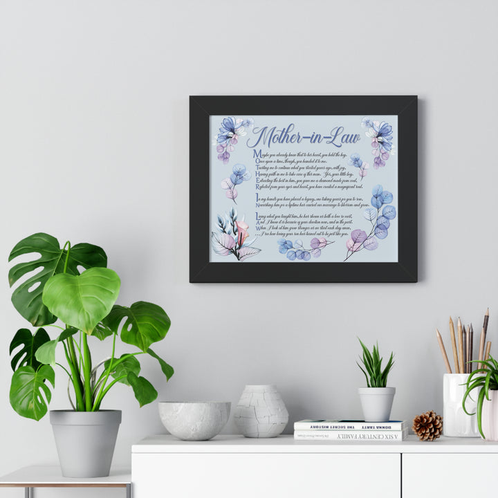 Framed Print - Acrostic Poem "Mother-in-Law" Floral Design