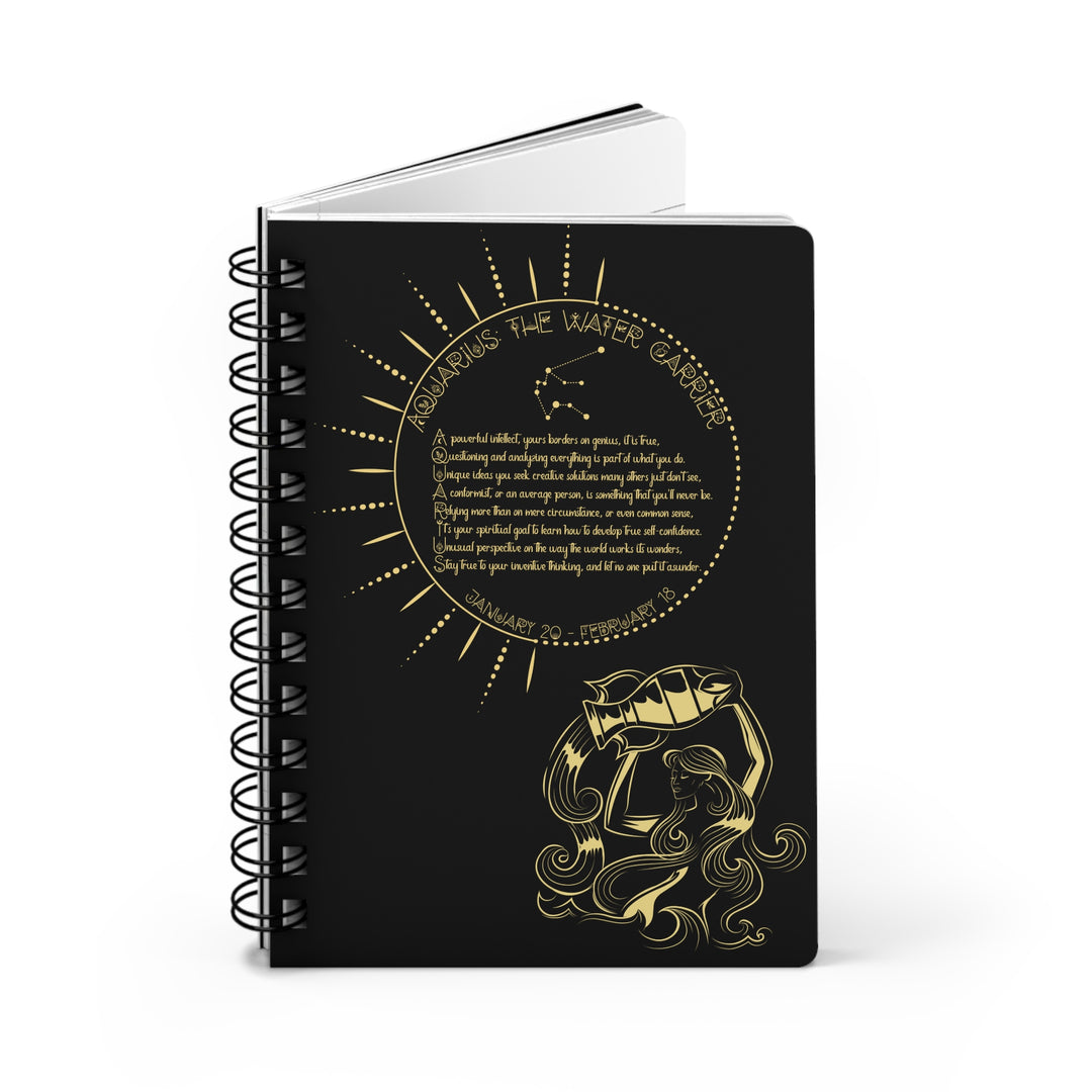 Aquarius Acrostic Poem Spiral Bound Journal