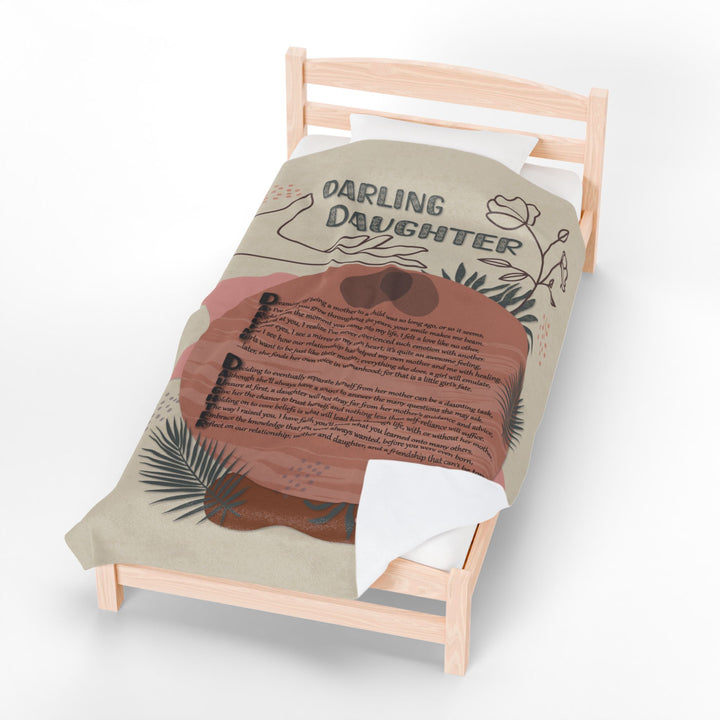 Darling Daughter Acrostic Poem Velveteen Plush Blanket - Boho Design