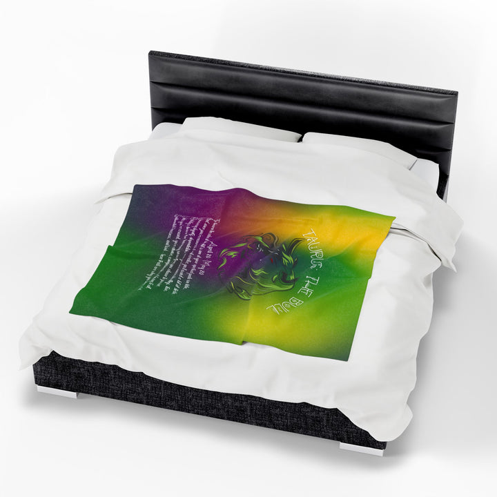 Taurus Acrostic Poem Velveteen Plush Blanket - Colored