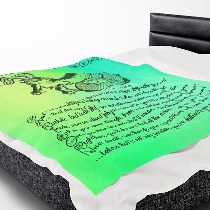 Capricorn Acrostic Poem Velveteen Plush Blanket