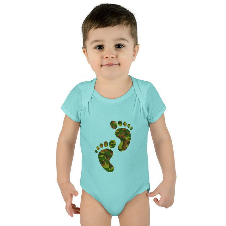 Baby Feet Acrostic Poem Baby Bodysuit - Camo