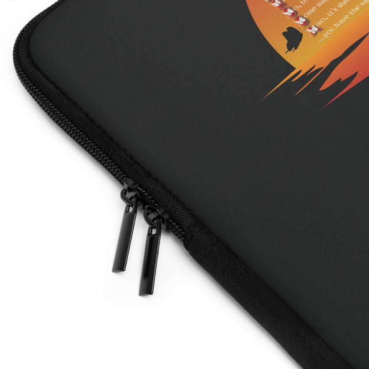 Namesakes Acrostic Poem Neoprene Laptop Sleeve - Solid Black Back