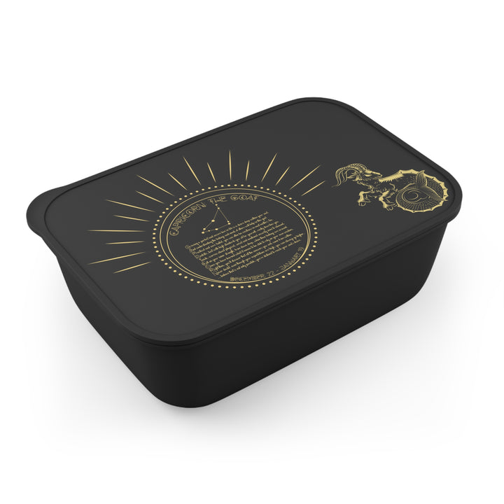 Capricorn Acrostic Poem Bento Lunch Box - Black
