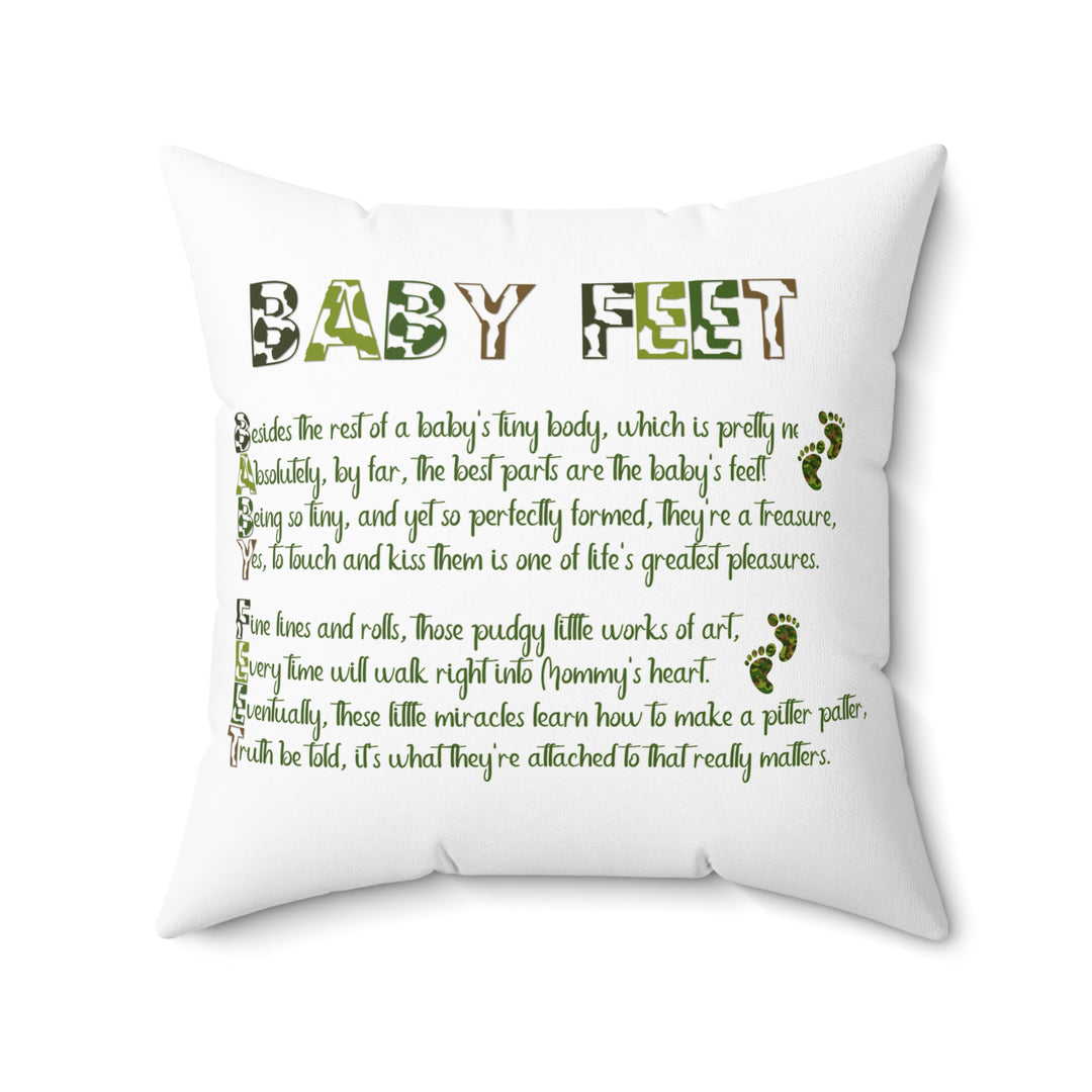 "Baby Feet" Acrostic Poem Pillow - Camo