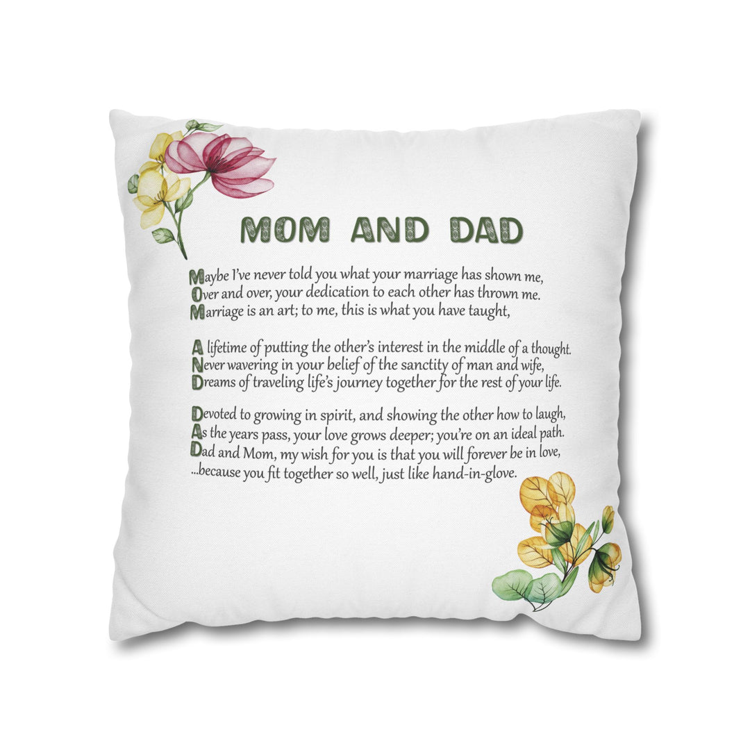 Mom and Dad Acrostic Poem - Pillow Cover