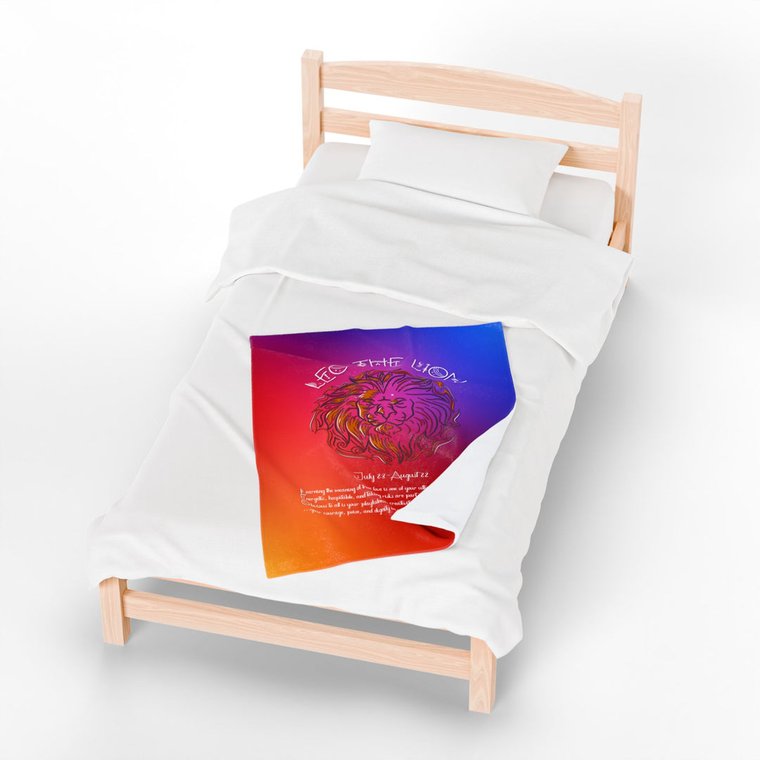 Leo Acrostic Poem Velveteen Plush Blanket - Colored