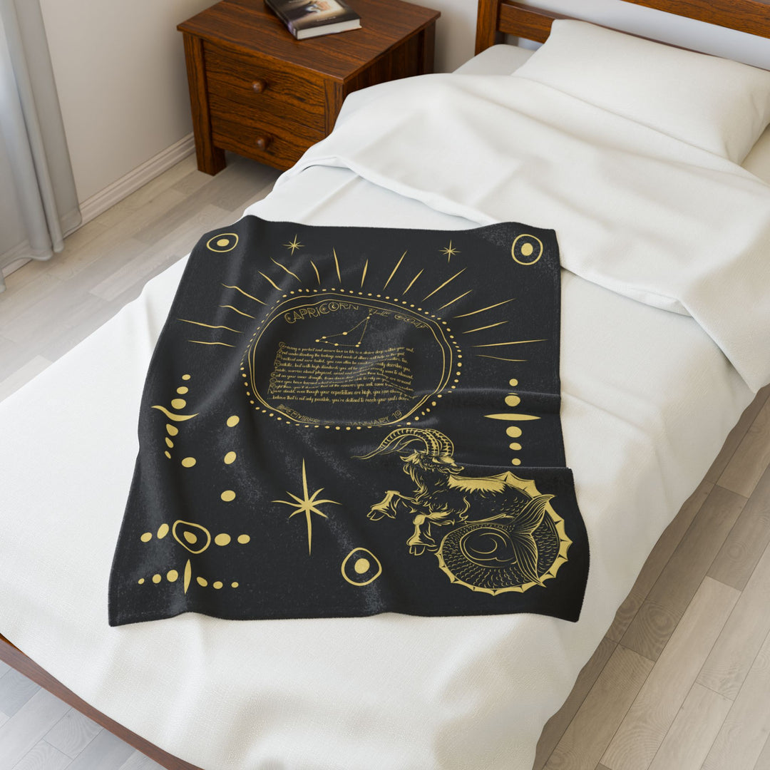 Capricorn Acrostic Poem Velveteen Blanket