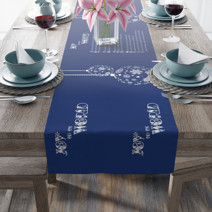 Joy to the World Acrostic Poem Table Runner - Green-Ornaments