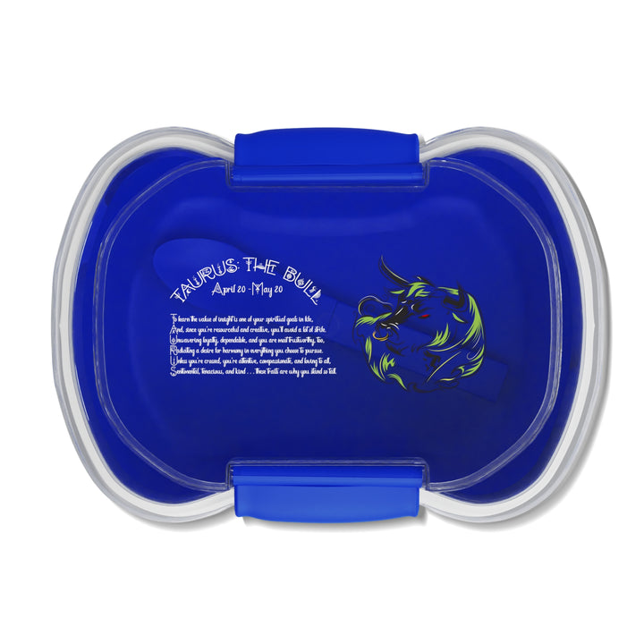 Taurus Acrostic Poem Bento Lunch Box - Blue