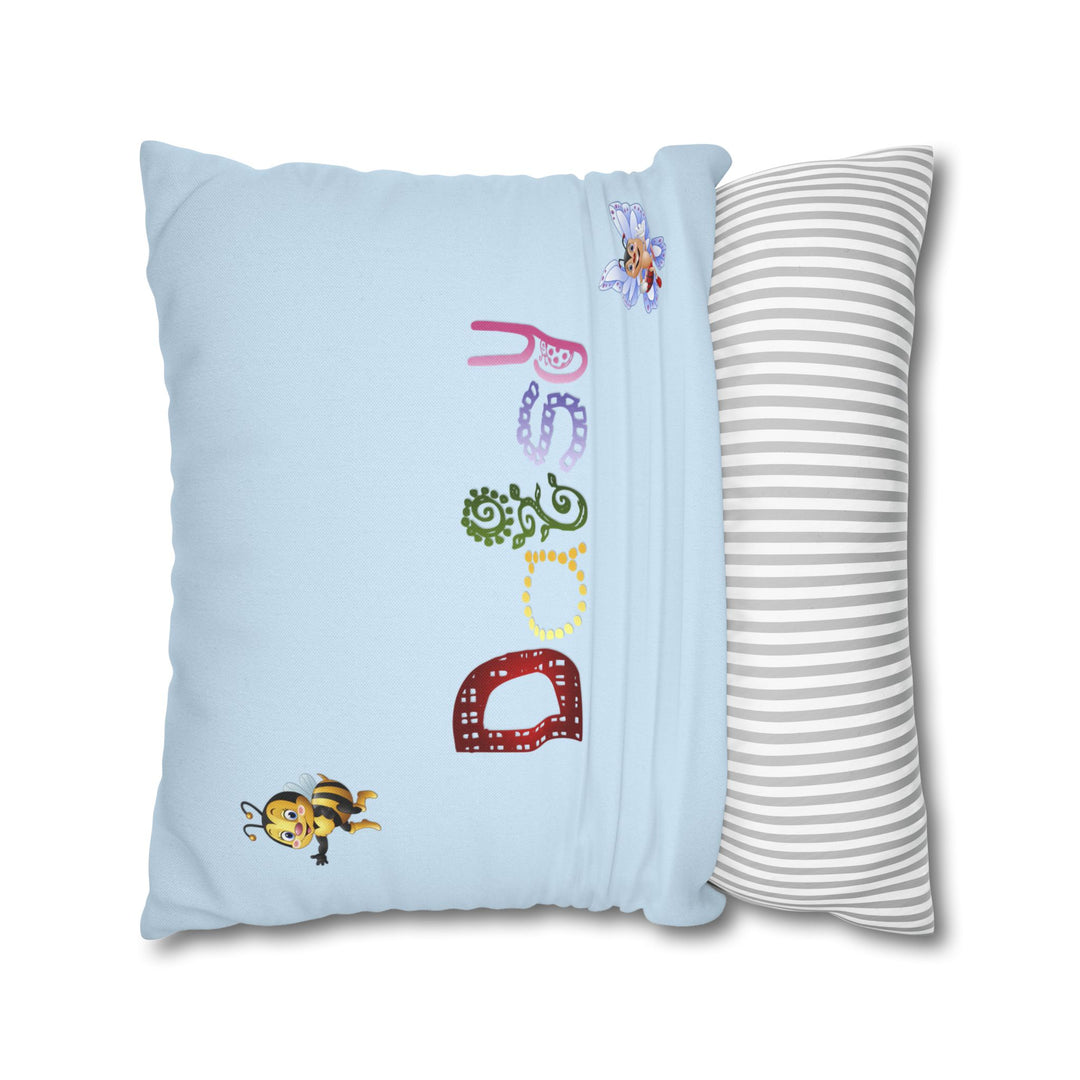 Namesakes Acrostic Poem Pillow Cover - Flower and Insect Design