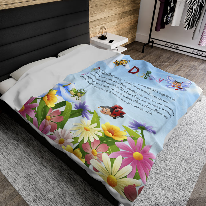 Namesakes Personalized Velveteen Plush Blanket with Acrostic Poem Spelling Out a Name