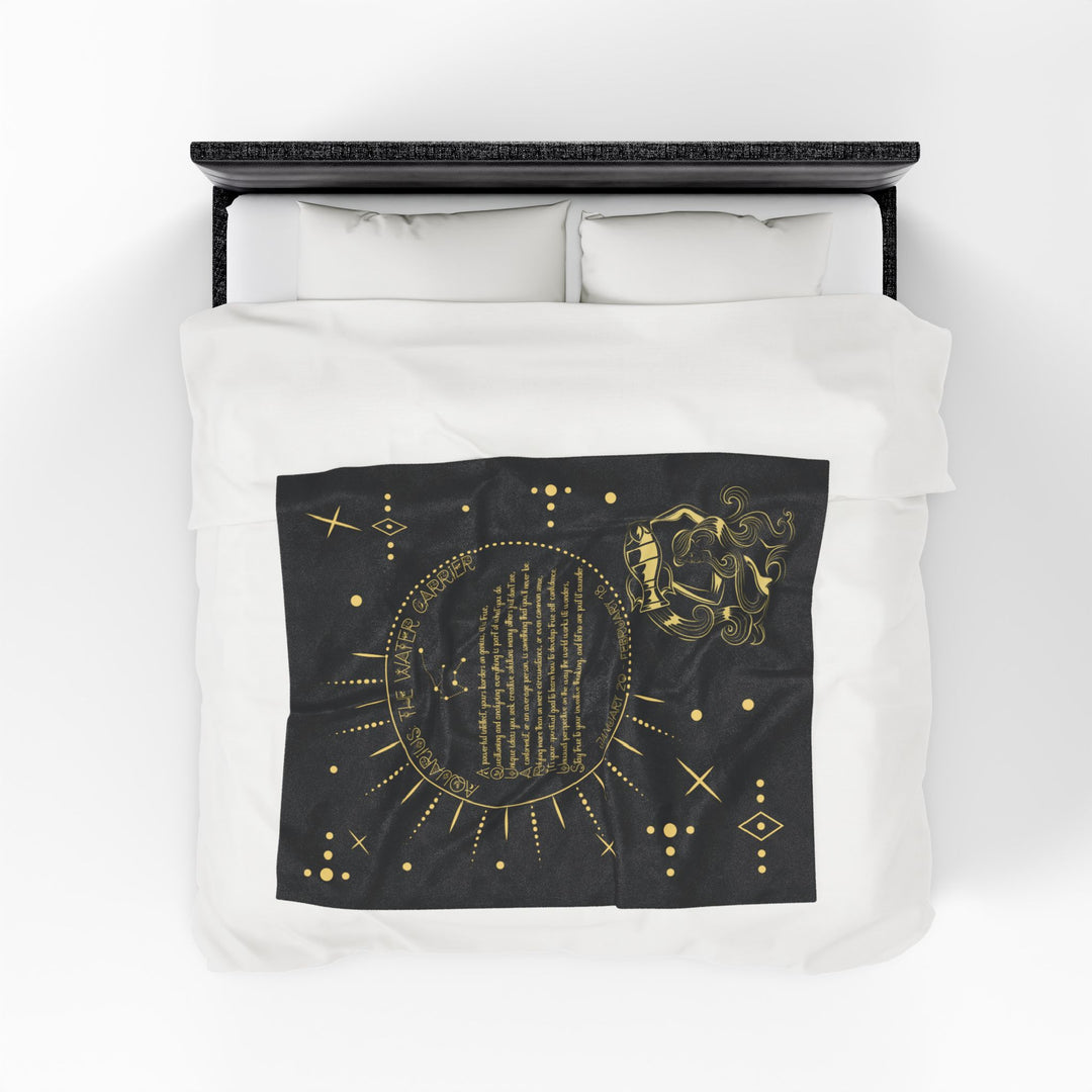 Aquarius Acrostic Poem Velveteen Plush Blanket