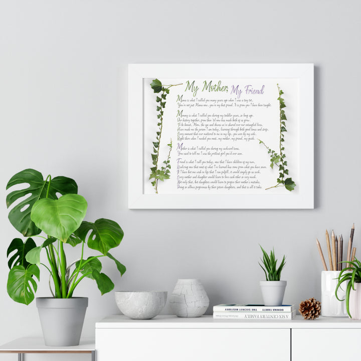 It's Just a Phrase "My Mother, My Friend" Framed Acrostic Poem Print