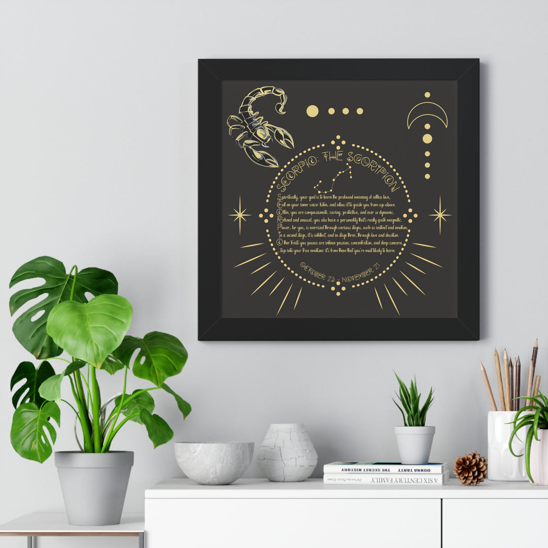 Written in the Stars Framed Acrostic Poem Print - Scorpio