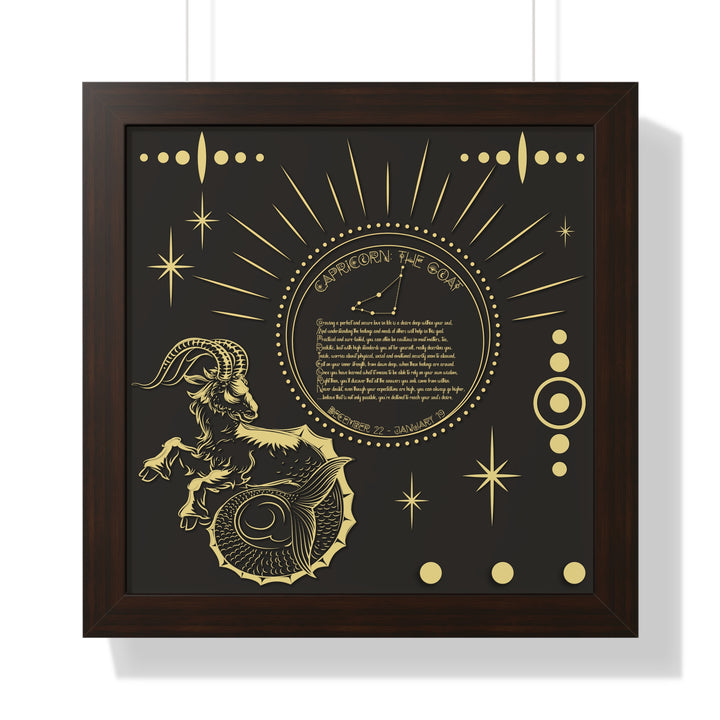 Written in the Stars Framed Horizontal Acrostic Poem Print - Capricorn