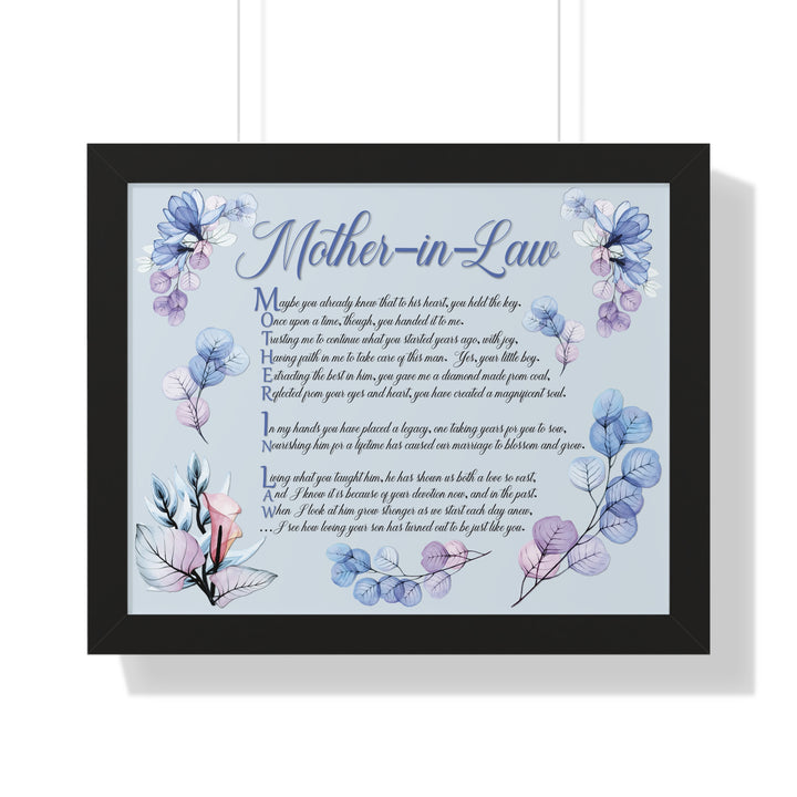 "My Mother, My Friend" Framed Acrostic Poem Print - Translucent Flower