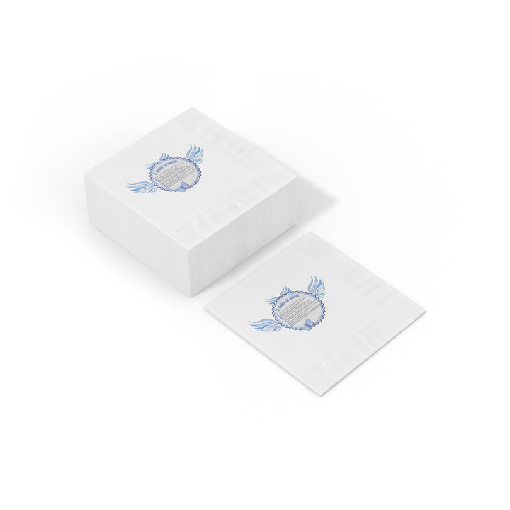 A Baby is Born Baby Shower Coined Napkins - Blue Wings