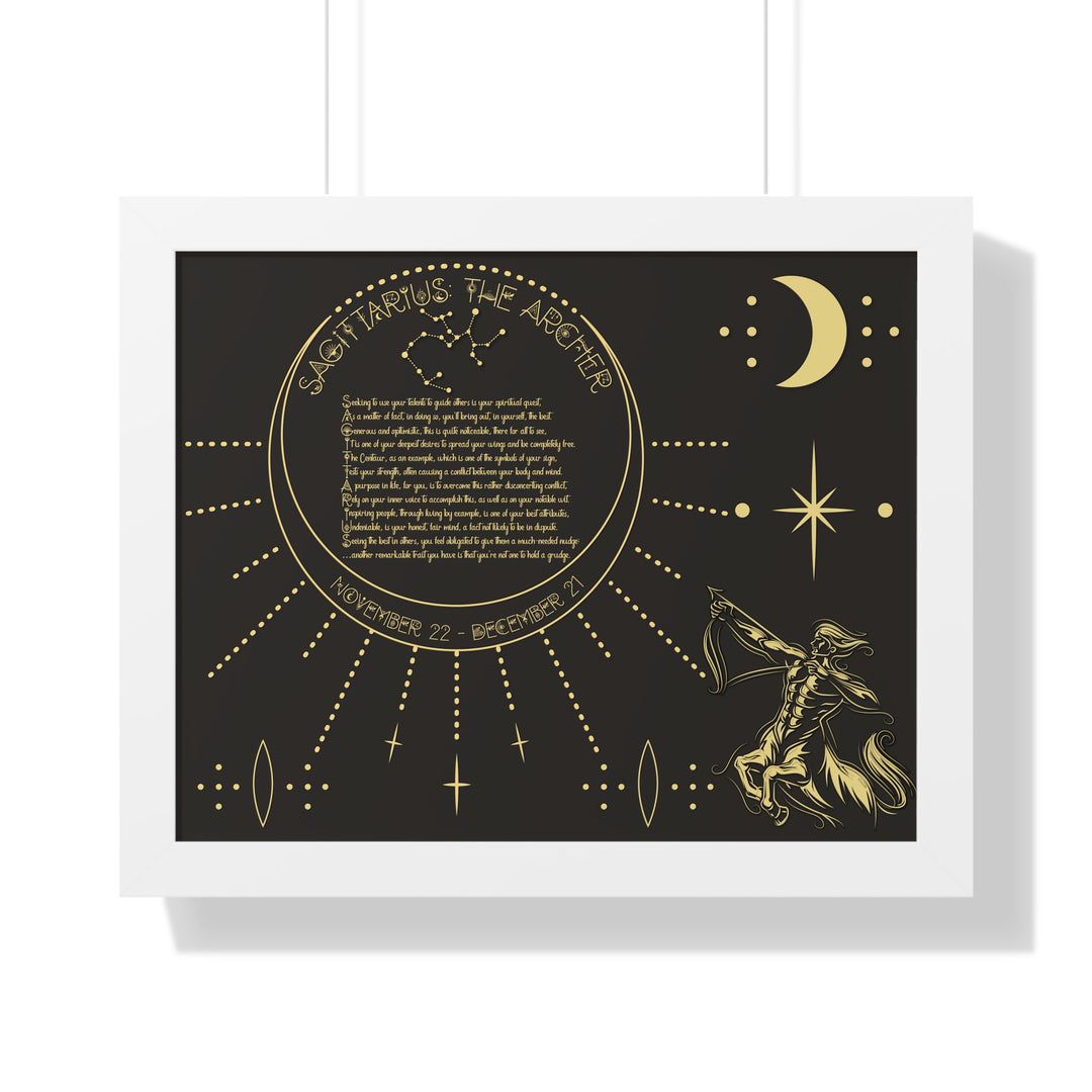 Written in the Stars Framed Acrostic Poem Print - Sagittarius