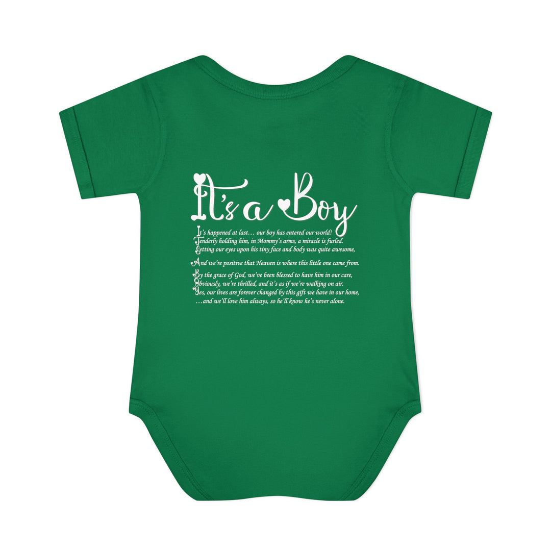 It's a Boy Acrostic Poem Baby Bodysuit - Ducky Design