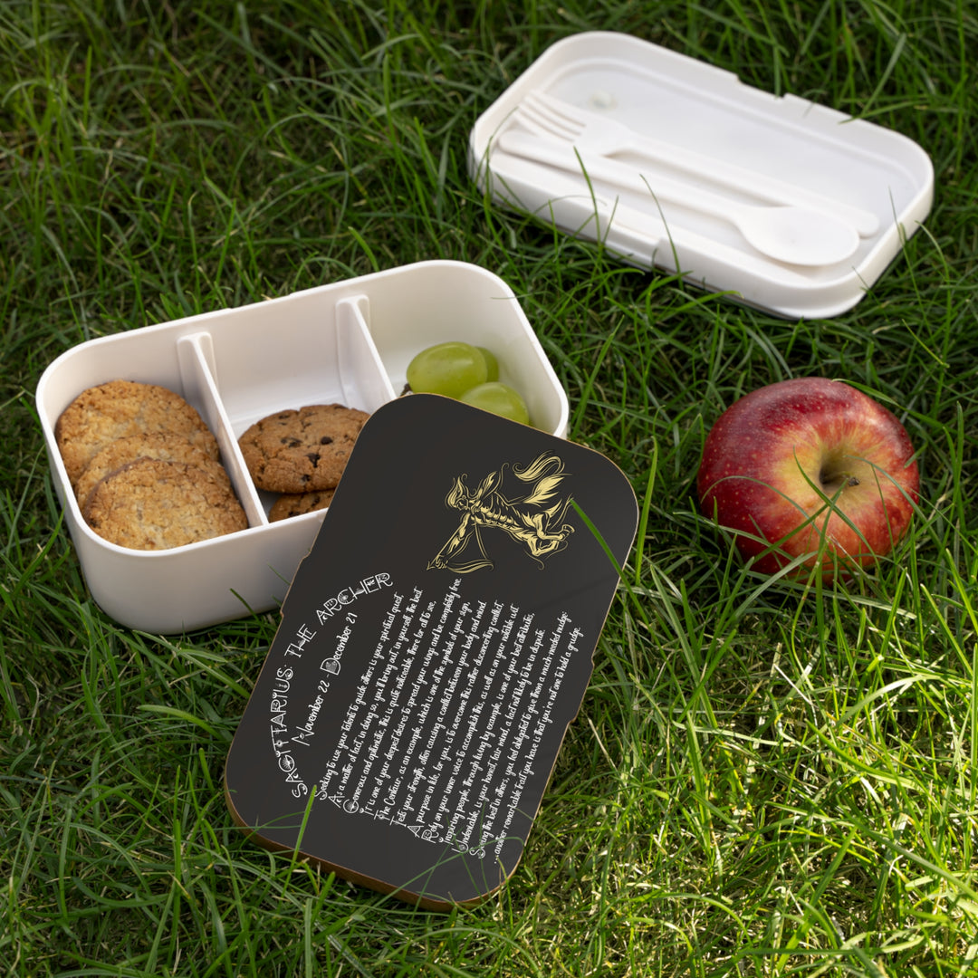 Sagittarius Acrostic Poem Bento Lunch Box - Wooden Lid