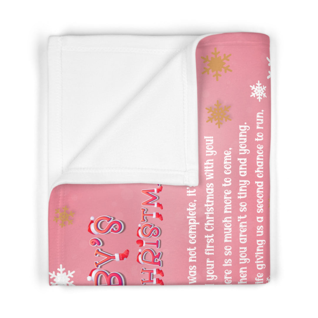 Baby Steps Baby Blanket with Acrostic Poem - "Baby's First Christmas". Gingerbread Baby Girl