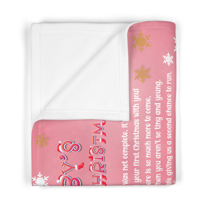 Baby Steps Baby Blanket with Acrostic Poem - "Baby's First Christmas". Gingerbread Baby Girl
