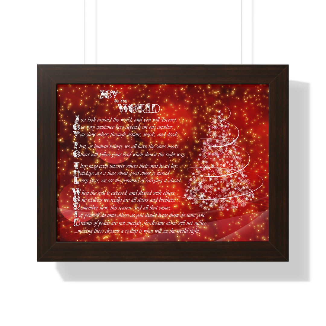 It's Just a Phrase "Joy to the World" Framed Acrostic Poem Print