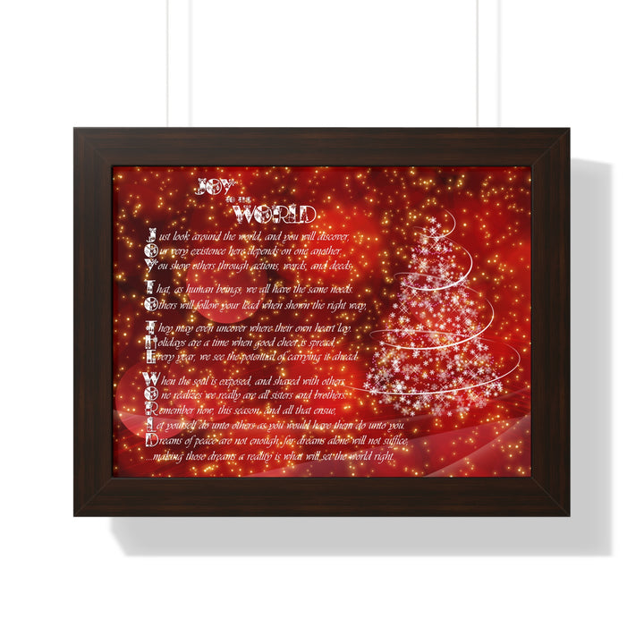 It's Just a Phrase "Joy to the World" Framed Acrostic Poem Print