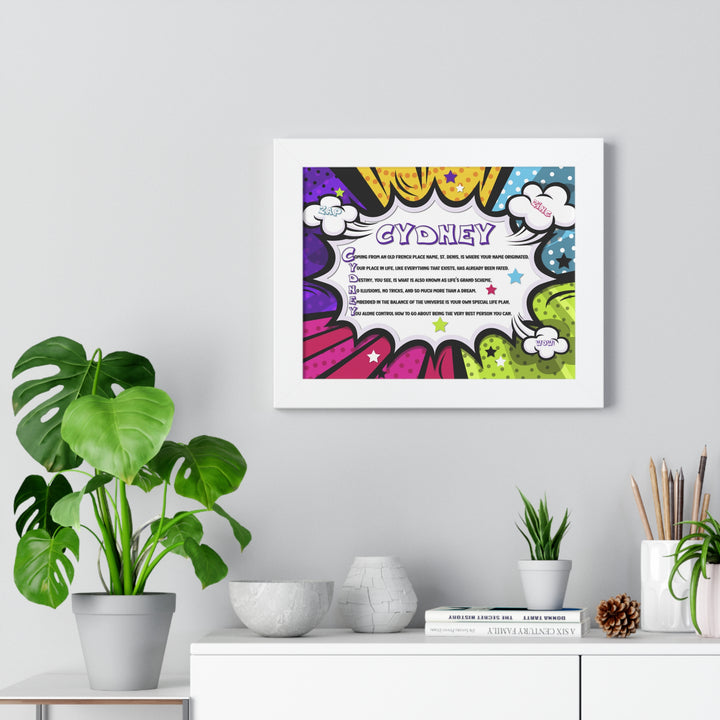 Namesakes Framed Acrostic Name Poem - Burst Comic-style