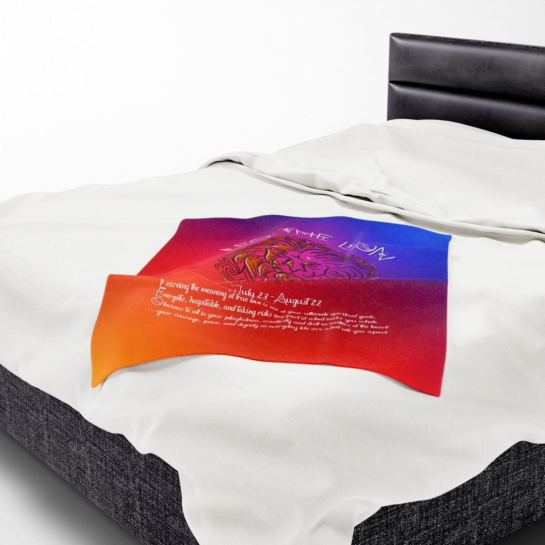 Leo Acrostic Poem Velveteen Plush Blanket - Colored