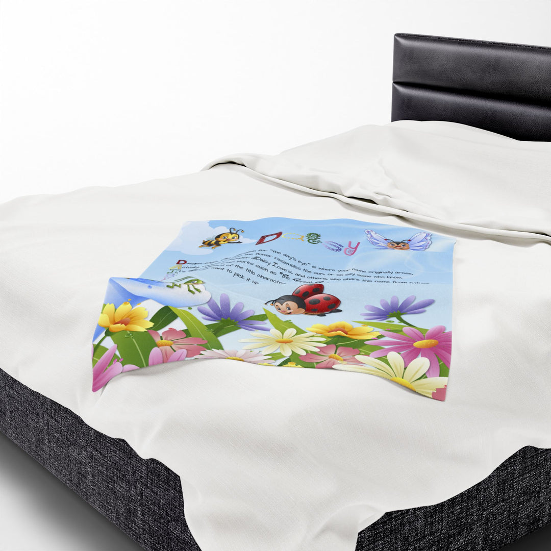 Namesakes Acrostic Poem Velveteen Plush Blanket - Flowers-Insects