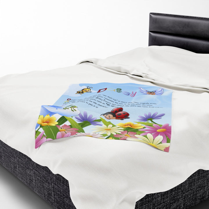 Namesakes Acrostic Poem Velveteen Plush Blanket - Flowers-Insects