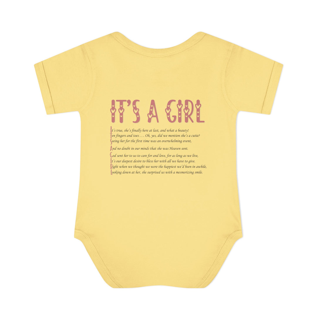 It's a Girl Acrostic Poem Baby Bodysuit - Ducky Design