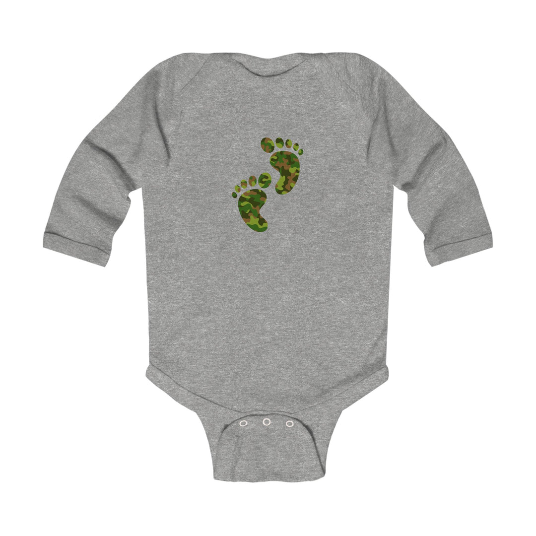 Baby Feet Acrostic Poem Infant Long Sleeve Bodysuit - Camo - No Personalization