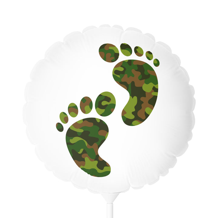Baby Feet 11" Acrostic Poem Balloon - Camo - No Personalization